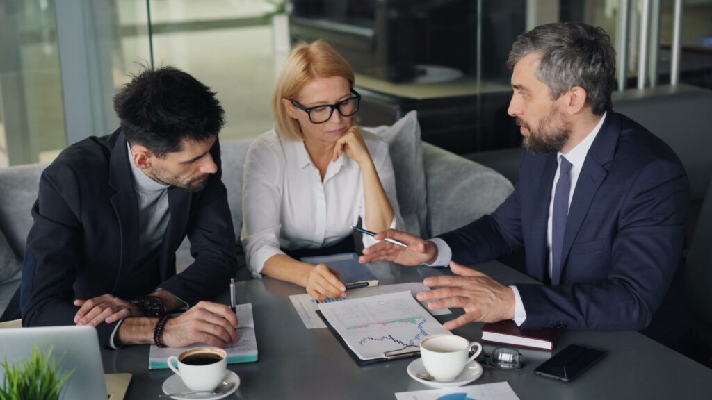 Business team planning a digital strategy together